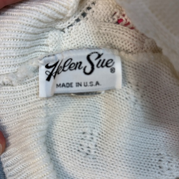 Vintage Helen Sue Acrylic Ivory Open CableKnit Short Cap Sleeve Sweater - Picture 7 of 8